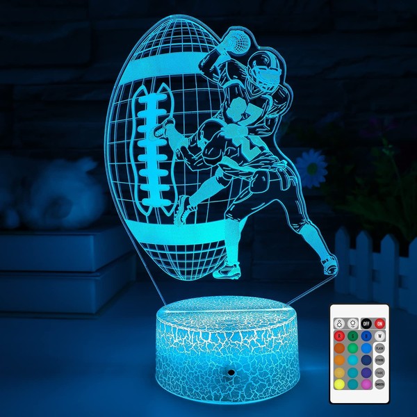 SUPERHONGJIHAO Night Light for Children, 3D Rugby Sports LED Lamp