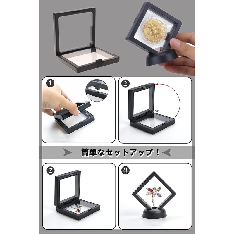 YINKE Coin Display Box Display Case Transparent PET Film with