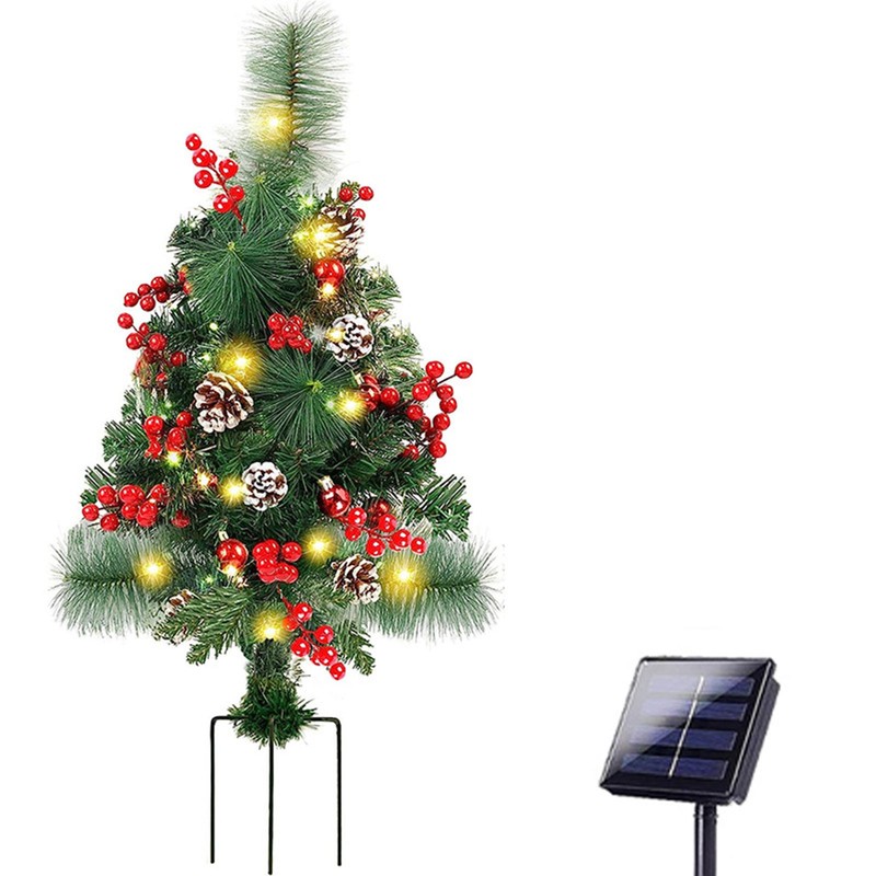Solar Christmas Tree Garden Stake Lights Outdoor Christmas Tree Lighted