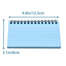 Pack of 3 Index Cards, 150 Sheets Flashcards, Lined Revision Cards, Easy Fold Down Recording Cards, Cue Cards for Office Meetings, School, Learning, Reminder, Sticky Note (Blue)