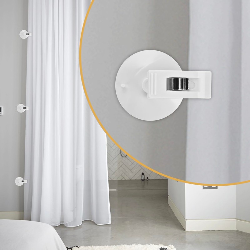 6 Packs Shower Curtain Clips with Suction Cup to Prevent