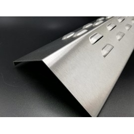 KOCH #28 High Quality Flame Distributor 410 x 140 mm for Gas Barbecue - Flame Plate Burner Cover Aroma Rail - Stainless Steel V2A Thickness 1.25 mm, 700 g Solid Quality Made in Germany