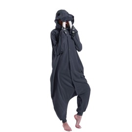 dressfan Animal Walrus Onesie Walrus Costume Cosplay Costumes One Piece Pajamas for Women Unisex Adult Kids Men Boys Girls (Grey, XL(70"-74"))