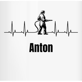 Money Box - Fireman Heartbeat with Name Gifts for Firefighters Christmas Fire Brigade Gifts Volunteer Fire Brigade I Youth Fire Brigade - One Size - White - Boy Fire Engine Money Box