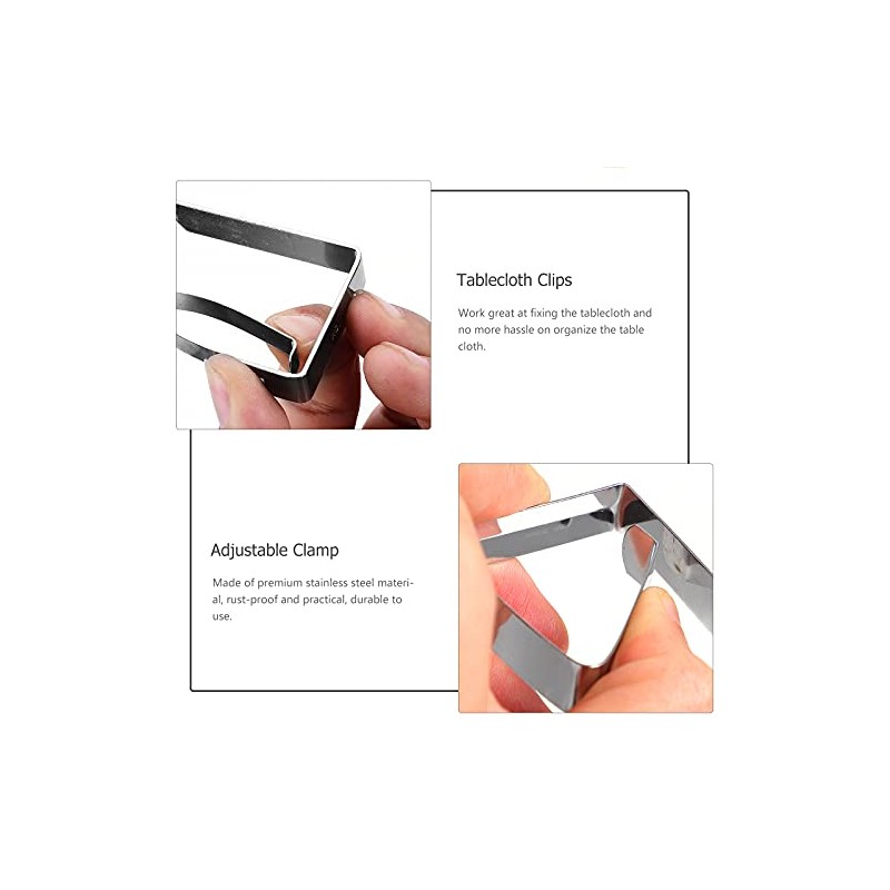 Quikhome 8pcs Stainless Steel Table Cover Clamps Holder for Wedding