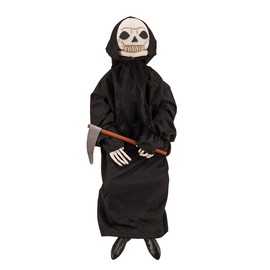 GALLERIE II Halloween Dunstan Grim Reaper Skeleton Scythe Large Folk Art Doll Collectible Joe Spencer Gathered Traditions Home Decor Figures Figurines Black