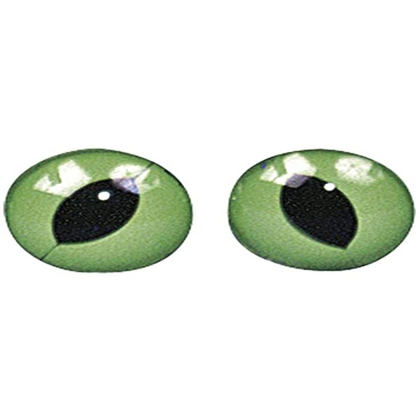 RAYHER HOBBY 8902700 Plastic Cat Sew On Eyes, 10 mm Diameter Self-Service Bag/Pack of 10 – Green/Black