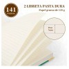 2pcs Libreta Pasta Dura, Cuaderno Profesional Libreta Verde Medianoche