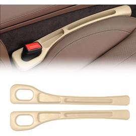 Relleno de Espacio para Asiento de Coche,Organizador Universal para Rellenar Huecos En Asientos deCoche,Bloqueador de Huecos En Asientos con Ranura de Almacenamiento (Beige-2PCS)