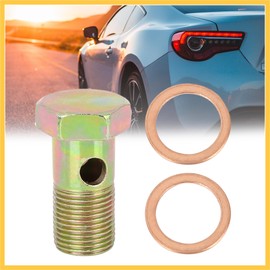 REPAIROCK M18x1.5mm Metric Thread Banjo Bolts Brake Fitting Adapter with 2pcs M18 Washers Auto Replacement Parts