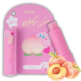 Kirby Peach Lip Balm for Girls, Fruity Lip Balm for Women with Shea Butter, Jojoba Seed Oil, Shea Butter & Honey Extract, Cute Lip Balms Organic for Dry Cracked Lips Made in Japan, PEACH