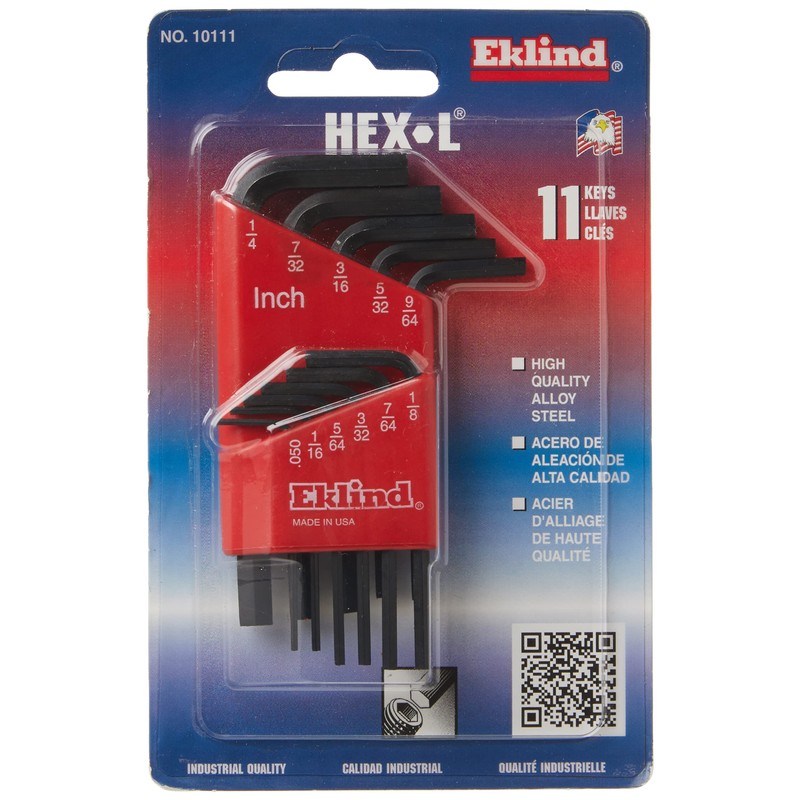 EKLIND 10111 Hex-L Key allen wrench - 11pc set SAE