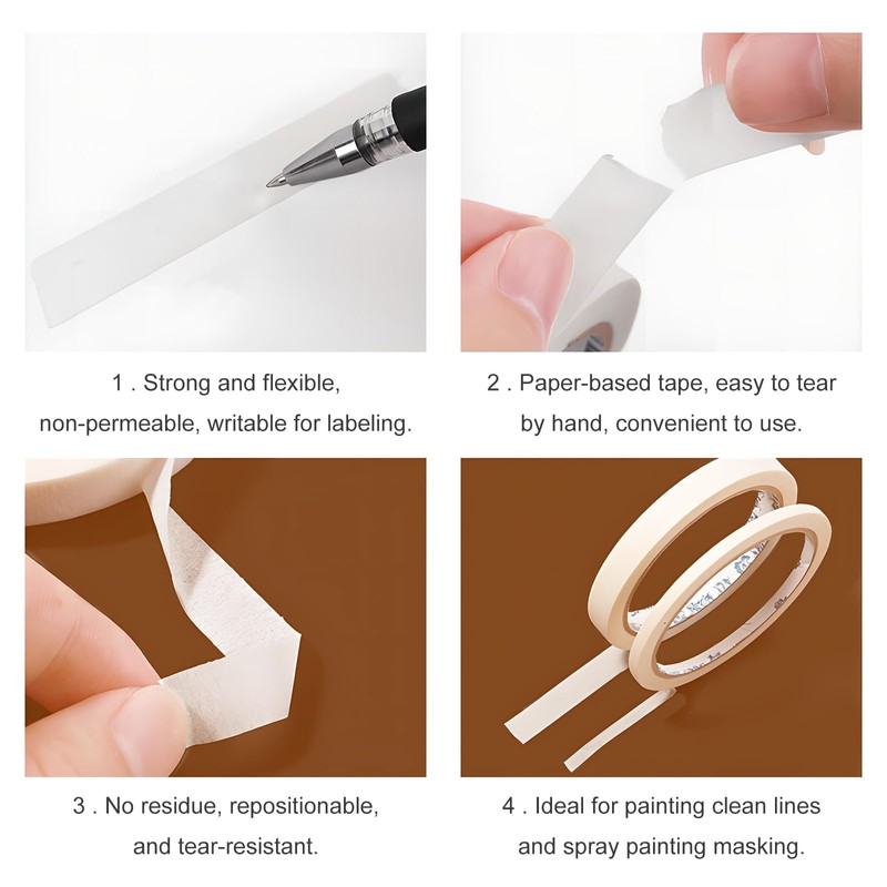 White Nail Art Adhesive Tapes Set - 4 Pcs with