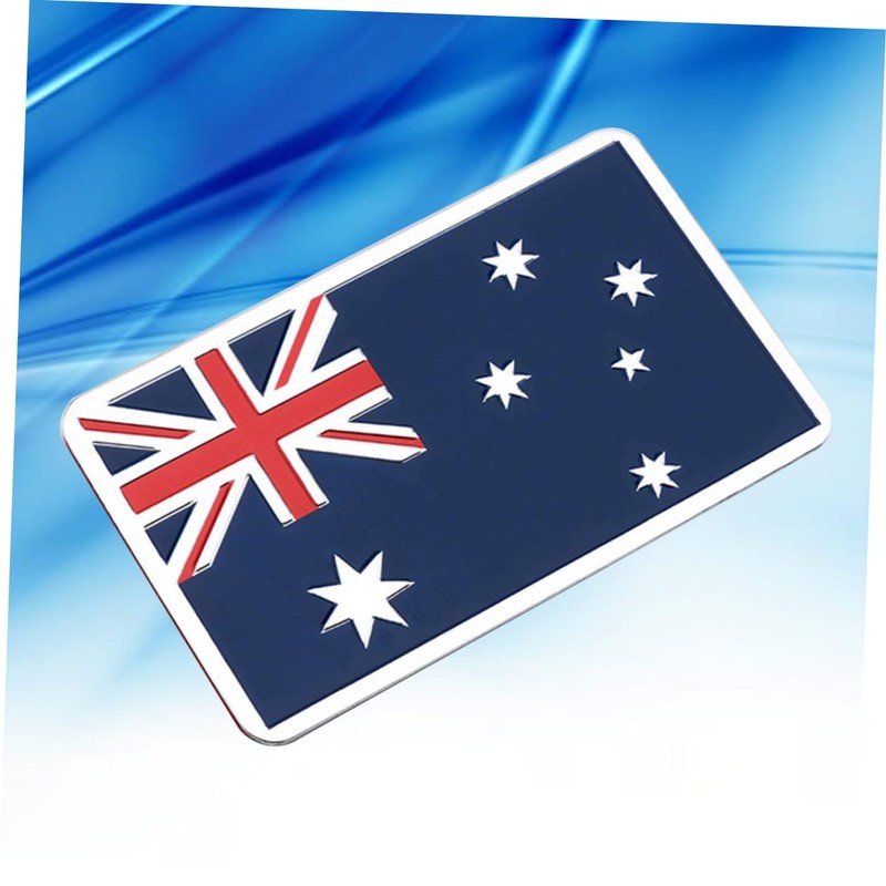 SUPVOX Australia Car Emblem Sticker - Rectangular Aluminum National Flag