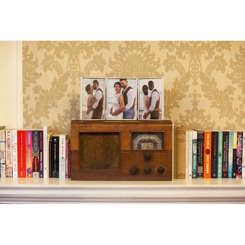 Frametigo Silver Plated Thin Edge Triple Frame Photo Frame -