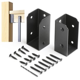 Brukid 10Pcs Stainless Steels Deck Railing Bracket Connectors, for 2x4 (Actually 1 ½" x 3 ½") Wood Deck Railing Post to handrail Connection (Matte Black)