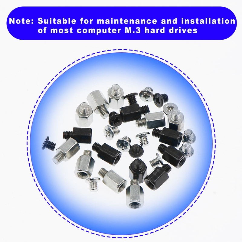 Zmbroll M2 Motherboard Standoffs Notebook Computer Screw 80Pcs M.2 SSD