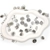 50PCS Engraved Flower Metal Buttons, 5 Styles Vintage Style Silver