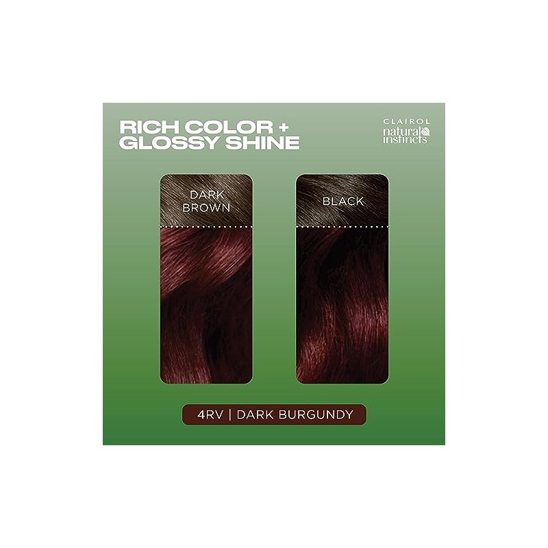 Clairol Natural Instincts café coloración del cabello, 4rv Dark Burgundy/Rich