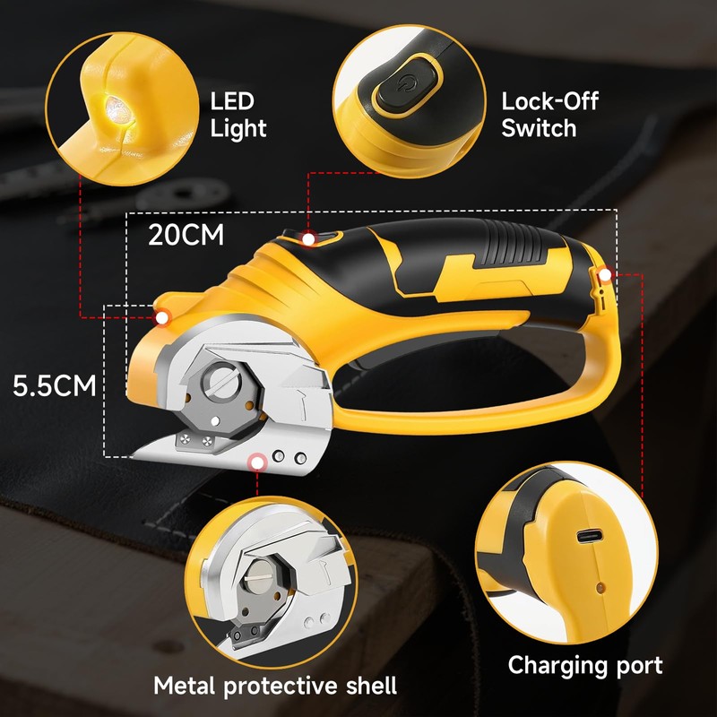 Cordless Electric Scissors, Rechargeable Power Cardboard Cutter, 1500 Mah Heavy