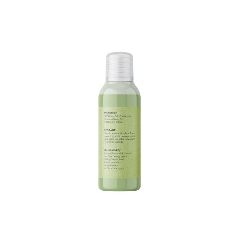Virgin Neem Oil, 100 ml, Cold Pressed Pure Unrefined Oil