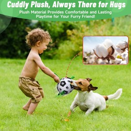 Interactive Dog Toys, Dog Soccer Ball with Straps, Active Rolling Bouncing Ball for Dogs, Moving Dog Toy Jumping Chasing Bell, Small Medium Large Pet for Boredom