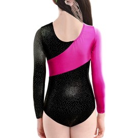 XiaoMoSha Gymnastics Leotards for Girls Long Sleeve/Sleeveless Dance Leotard Sparkle Ballet Dancewear for Kids (7-8 Years, Black)