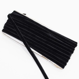 MYmama Double Sided Velvet Ribbon 6mm Wide 5 Yards Approx 4.5m Craft Ribbon (Black)