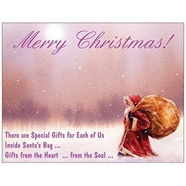 Santa's Bag of Wishes Christmas Card - Set of 25
