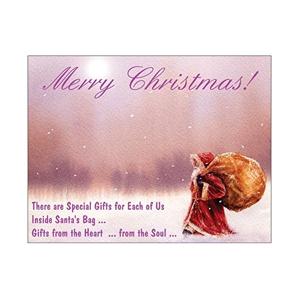 Santa's Bag of Wishes Christmas Card - Set of 25
