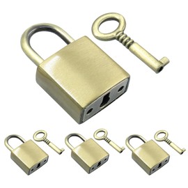 Bivethoi Mini Padlock with Key Vintage Antique Style Lock for Jewelry Box, Storage Box, Diary Book(Bronze, 4 Pcs)