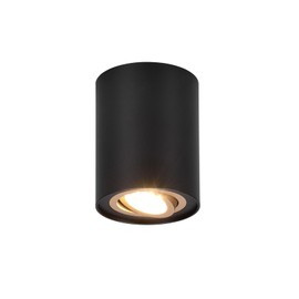 meineWunschleuchte Small 1-Bulb Surface-Mounted Spotlight Metal Black Gold Matt Height 12.5 cm