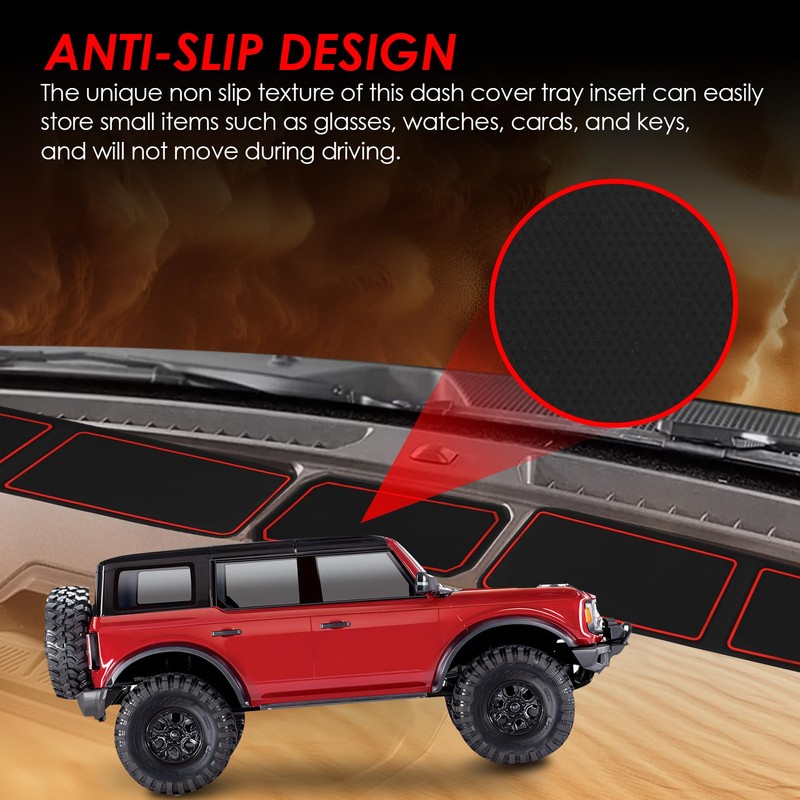 WODHMIEY 3Pcs Silicone Dash Cover Tray Anti Slip Dashboard Mat