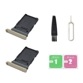 2 PCS for Galaxy S24 Ultra Single SIM Card Tray Replacement, Single SIM Card Slot Holder Compatible with Galaxy S24 Ultra US Single-Sim Version (Titanium Yellow)
