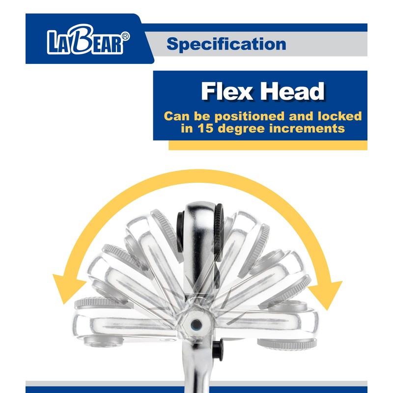 LABEAR - Flex Socket Ratchet to T Handle Wrench 3pc