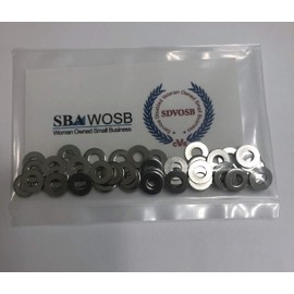 50 Pieces 316 Marine Grade Stainless Steel Flat Washer, 1MM Thick, 3/8" OD, 0.177" ID (50) arandela Plana