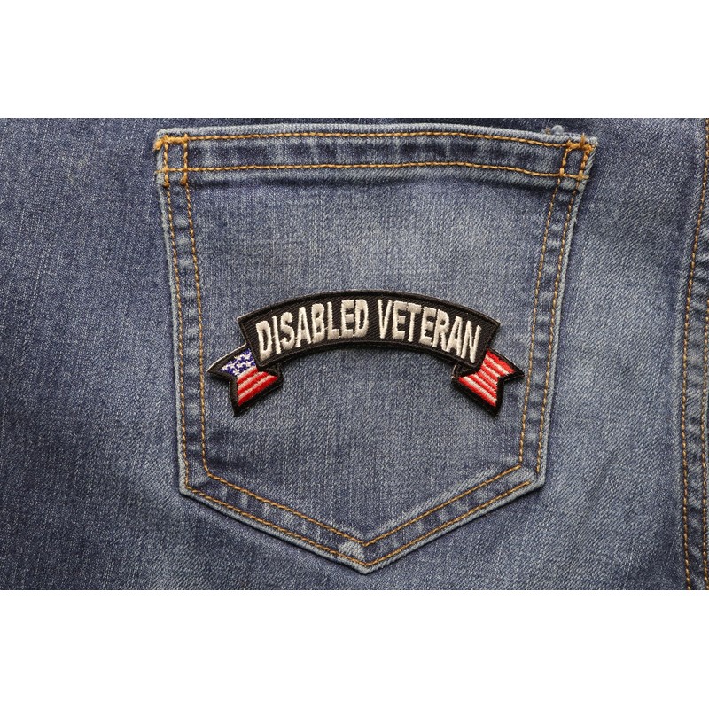 Disabled Veteran Patch With US Flags - By Ivamis Trading
