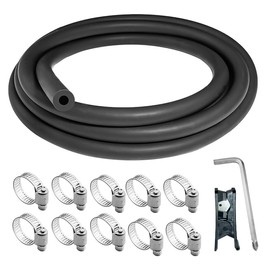 Unicaravan Silicone Vacuum Hose 10FT ID 1/4" (6mm), Wall Thickness 4mm,Matte Black Tubing, With 10PCS Clamps, Tube Cutter, screwdriver,Automotive Marine & Industrial Use