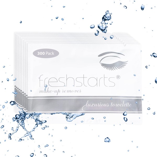 Freshstarts Makeup Remover Facial Cleansing Towelettes - Face Wipes, Facial Skin Care Products - Beauty Essentials, Travel Essentials for Women, Make Up Removers Wipes Make Up Wipes - 300 Pack