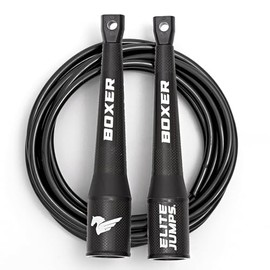 Elite Jumps Boxer - Cuerda de saltar para entrenamiento físico y cardiovascular - Cuerda de saltar de boxeo de cuerpo completo diseñado profesionalmen