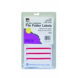 Charles Leonard Inc. File Folder Labels, 0.56 x 3.43 Inches, Red, 248/box (45230)