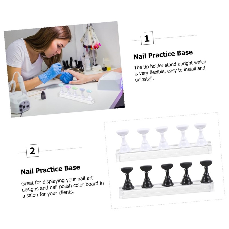 WOONEKY 2sets Nail Art Tool Set Manicure Practice Rack Magnetic