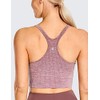 CRZ YOGA Womens Longline Seamless Ribbed Sports Bra - Padded