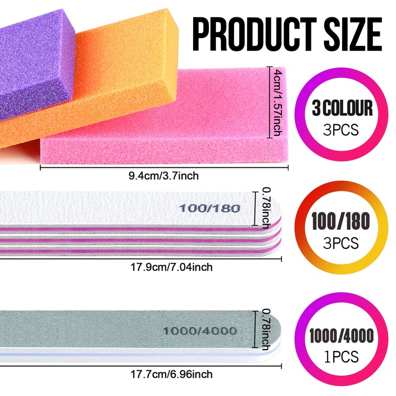 Nail Buffers and Files, FANDAMEI Nail Tools kit with 3PCS