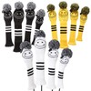 Golf Headcovers Set of 4 Knit Smile Covers Golf (White)