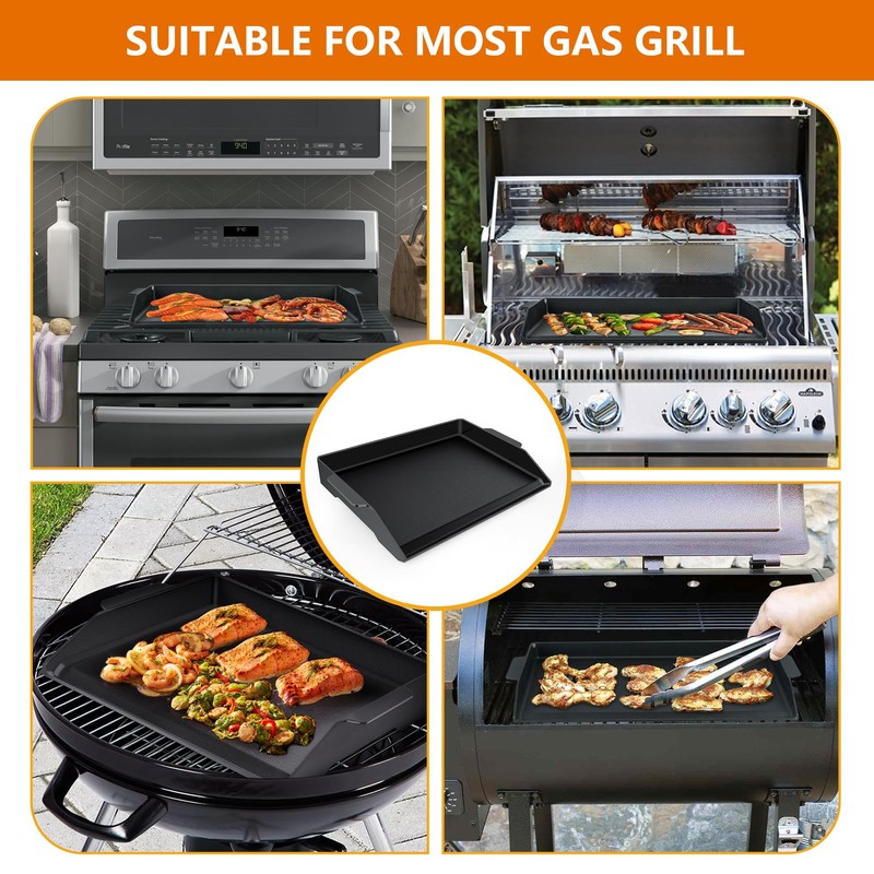 Universal Cast Iron Griddle 23" X 16",Pre-Seasoned Nonstick Coating Stovetop