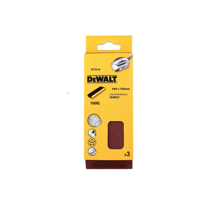 Dewalt DT3312-QZ K40 Sanding belt (3 Piece), 3.94" x 52.36"
