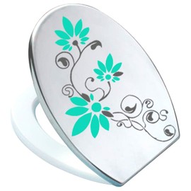 Sternzahn02 Sticker for Pressalit Toilet Seat Anthracite / Turquoise Vinyl