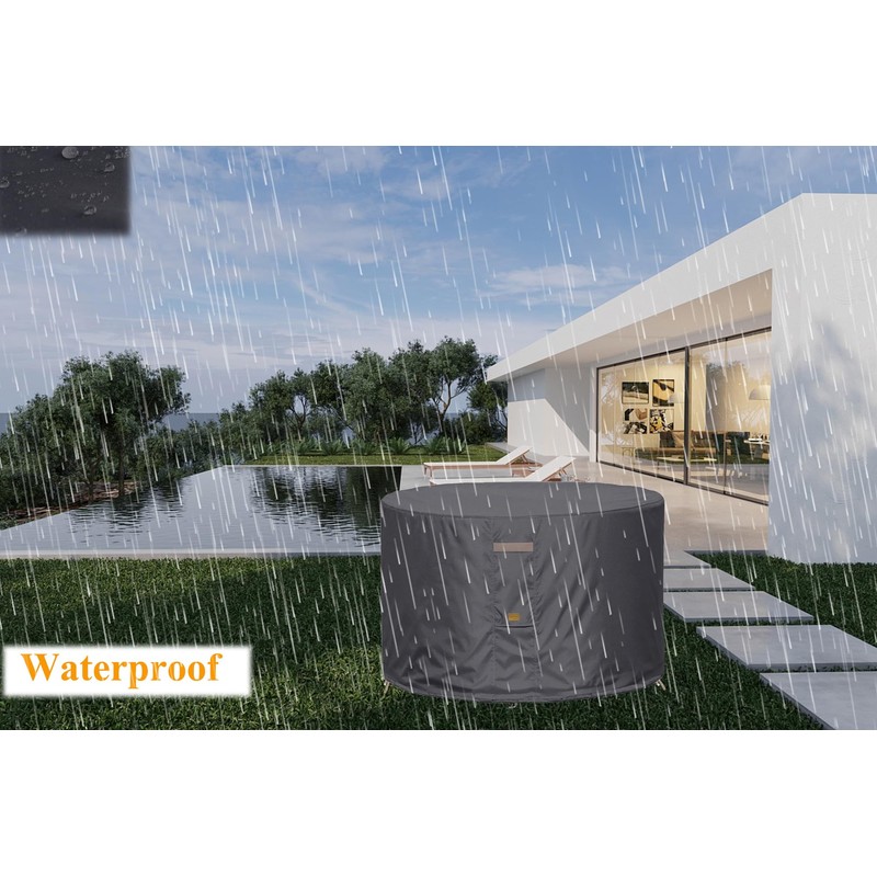 Garden Balsam Fire Pit Cover 600D Heavy Duty Waterproof Fabric