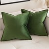 Miulee Set of 2 Velvet Cushion Covers, Flange, Wrapped Edge